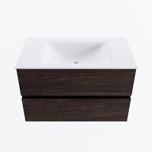 MONDIAZ VICA 80cm badmeubel onderkast Dark Brown 2 lades., Doe-het-zelf en Verbouw, Sanitair, Bad, Nieuw, Ophalen of Verzenden