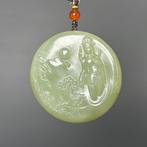 Guanyin Amulet Pendant - Gecertificeerde Nefriet Jade -, Antiek en Kunst