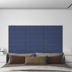 vidaXL Wandpanelen 12 st 1,08 m² 60x15 cm stof blauw, Verzenden, Nieuw