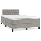 vidaXL Boxspring met matras fluweel lichtgrijs 120x190 cm, Huis en Inrichting, Slaapkamer | Bedden, Verzenden, Nieuw, 190 cm of minder