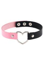 Choker Roze Zwart Hartje Pu Leer Collar Ketting Hart Halsban, Sieraden, Tassen en Uiterlijk, Kettingen, Kunststof, Verstelbaar