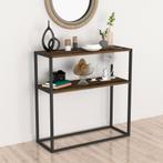 [en.casa] Console tafel Hemsedal sidetable 90x90x33,5 cm eik, Verzenden, Nieuw