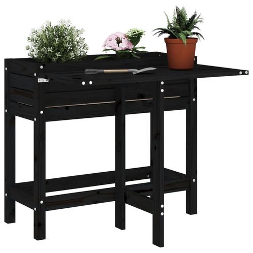 vidaXL Plantenbak met inklapbaar tafelblad massief, Tuin en Terras, Bloembakken en Plantenbakken, Nieuw, Hout, Verzenden