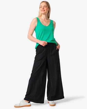 HEMA Dames broek Raiza met linnen zwart