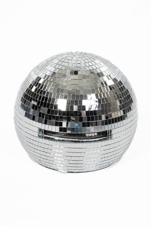 Discobal Hoofd 30 cm Disco Head Spiegeltjes Zilver Spiegelbo, Hobby en Vrije tijd, Feestartikelen, Carnaval, Feestartikel, Nieuw