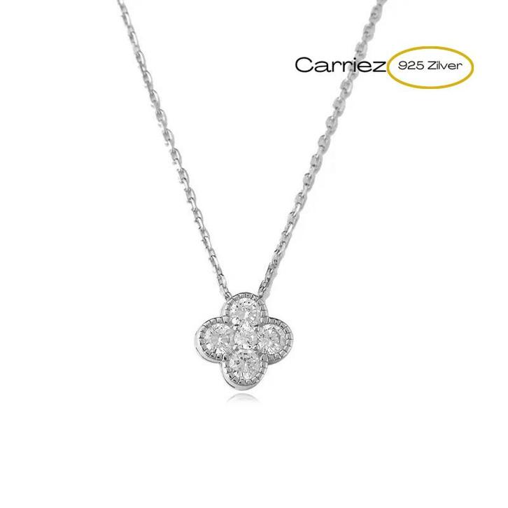 Klaver 4 ketting in zilver of goud verguld - 925 zilver, Sieraden, Tassen en Uiterlijk, Kettinghangers, Nieuw, Verzenden