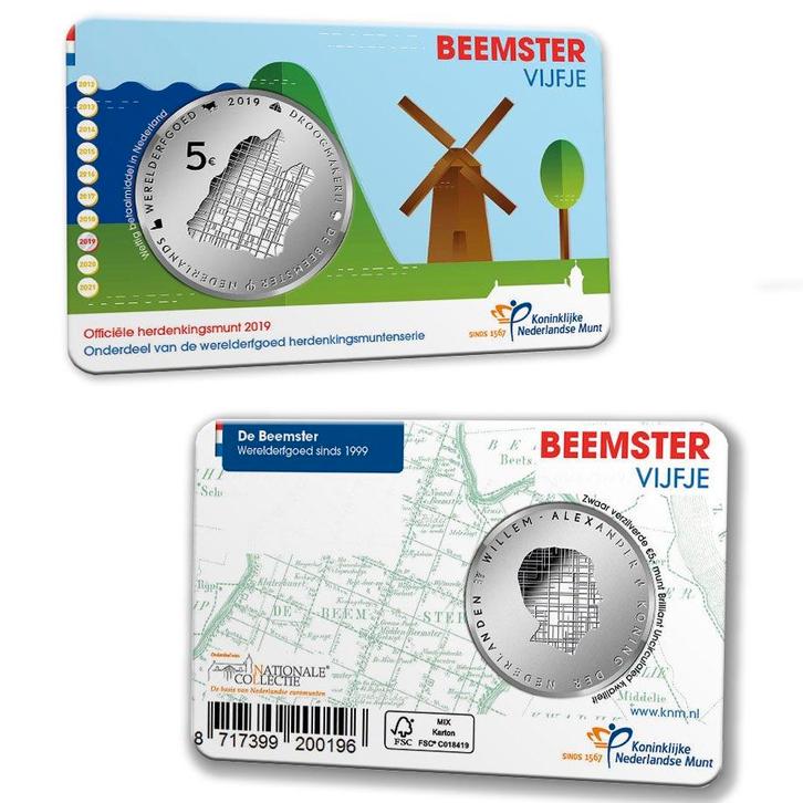5 Euro 2019 Beemster BU Coincard, Postzegels en Munten, Munten | Nederland, Verzenden