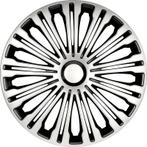 4-Delige Wieldoppenset Volante 13-inch zilver/zwart, Auto diversen, Wieldoppen, Nieuw, Verzenden
