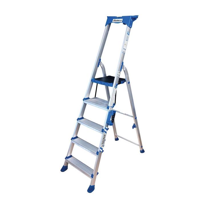 Alumexx Twin-Deck 3.0 huishoudtrap ( ACTIE ), Doe-het-zelf en Verbouw, Ladders en Trappen, Nieuw, Verzenden