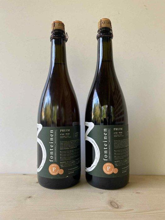 3 Fonteinen - Pruim Conducta n°23 & n°64 - 75cl - 2 flessen, Verzamelen, Wijnen