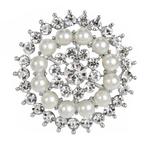 Fako Bijoux - Broche - Parel Kristal Merel - 35x35mm -, Verzenden, Nieuw