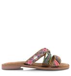 -30% Lazamani  Lazamani versierde slippers met suède leren s, Slippers, Bruin, Verzenden, Nieuw