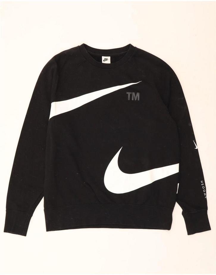 NIKE Mens Graphic Sweatshirt Jumper Large Black Cotton, Kleding | Heren, Truien en Vesten, Verzenden