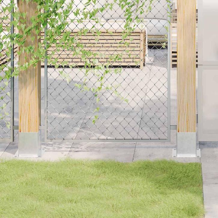 vidaXL Spokkels vierkant 12 st gegalvaniseerd staal, Tuin en Terras, Palen, Balken en Planken, Nieuw, Verzenden