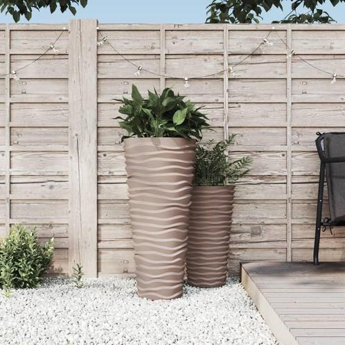 vidaXL Plantenbak met uitneembare bak geribbeld 18/45 L PP, Tuin en Terras, Bloembakken en Plantenbakken, Nieuw, Kunststof, Verzenden