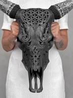 Geen minimumprijs - Zwarte koeien schedel met Boheemse