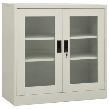 Lichtgrijze Stalen Kast 90cm - Werkplaats/Kantoor - OP=OP