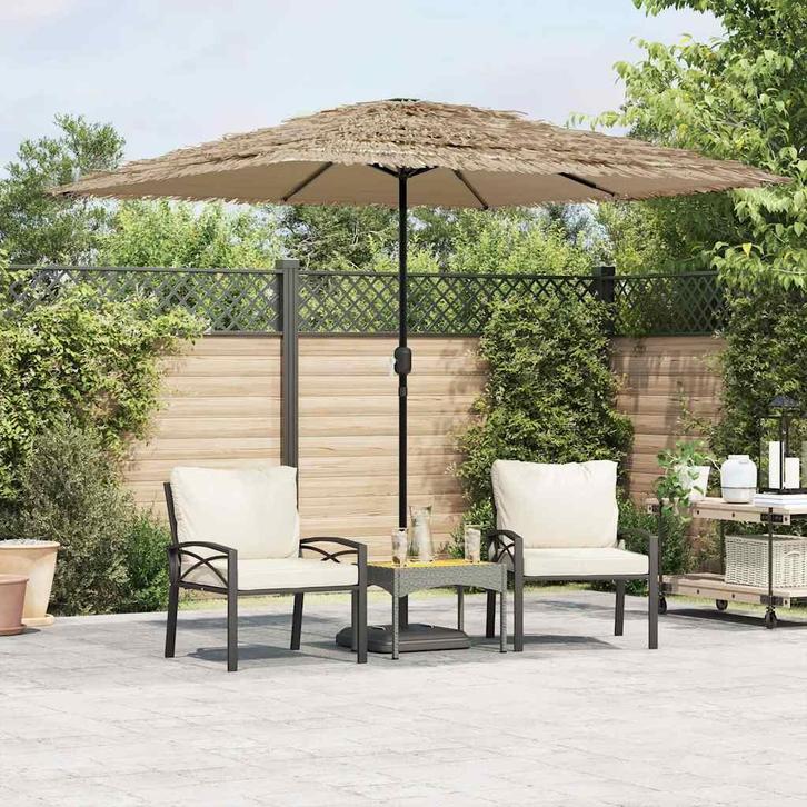 vidaXL Parasol met stalen paal 248x248x248 cm bruin, Tuin en Terras, Parasols, Nieuw, 2 tot 3 meter, Verzenden