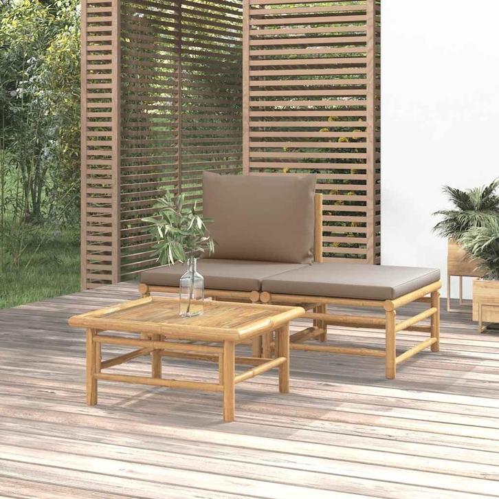 Bamboe Loungeset | Gebruikt | 82% Korting, Tuin en Terras, Tuinsets en Loungesets, Nieuw, Overige materialen, Loungeset, 2 zitplaatsen