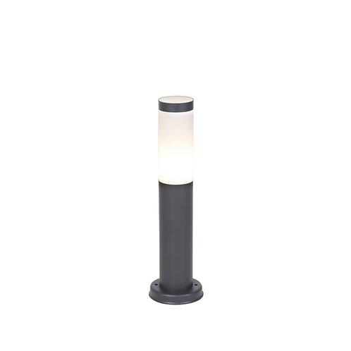 Buitenlamp paal antraciet met opaal 45 cm IP44 - Rox, Tuin en Terras, Buitenverlichting, Nieuw, Minder dan 50 watt, Overige materialen