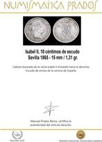 Spanje. 10 Céntimos de Escudo Sevilla 1865 (Zonder