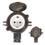 Jaren 30 Vintage Stopcontact I Tin Tuinverlichting, Doe-het-zelf en Verbouw, Elektra en Kabels, Nieuw, Verzenden