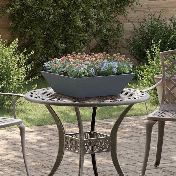 vidaXL Tuin Kom Plantenbak 5 pcs Antraciet 50 x 50 x 15 cm, Tuin en Terras, Bloembakken en Plantenbakken, Minder dan 60 cm, Nieuw