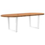 vidaXL Eettafel 240x100x74 cm ovaal massief eikenhout, Huis en Inrichting, Tafels | Eettafels, Verzenden, Nieuw