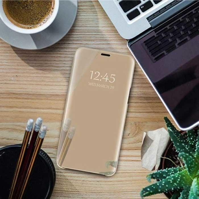 Oppo Realme 7 Pro Smart Spiegel Flip Case Cover Hoesje Goud, Telecommunicatie, Mobiele telefoons | Hoesjes en Frontjes | Overige merken