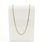 Bicolor gouden marine schakel ketting met wiebertjes | 55 cm, Sieraden, Tassen en Uiterlijk, Kettingen, Ophalen of Verzenden, Gebruikt