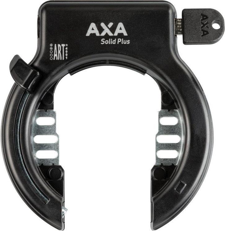 Ringslot AXA Solid Plus met spatbordbevestiging ART** zwart, Fietsen en Brommers, Fietsaccessoires | Fietssloten, Nieuw, Verzenden