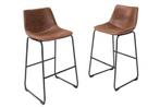 Design barstoel DJANGO vintage bruin met ijzeren frame -, Huis en Inrichting, Barkrukken, Ophalen of Verzenden, Nieuw