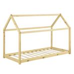 Kinderbed grenen bed huisbed 200x90 met matras houtkleurig, Verzenden, Nieuw