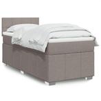 vidaXL Boxspring met matras stof taupe 80x200 cm, Eenpersoons, Verzenden, Nieuw, 80 cm