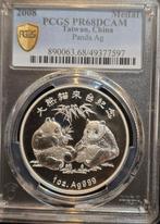 China, Republiek Taiwan. Silver medal 2008 Panda, 1 Oz, Postzegels en Munten, Munten | Azië
