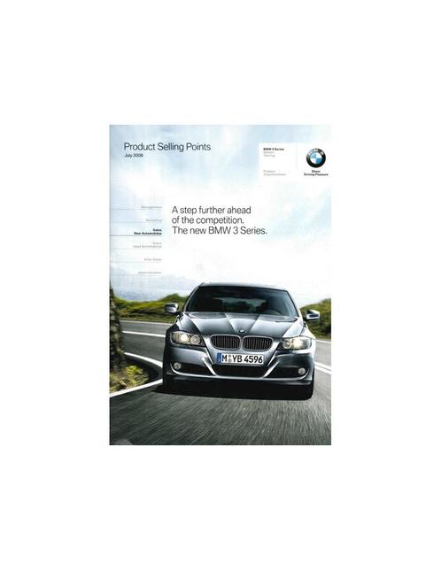 2008 BMW 3 SERIE PRODUCT BEARGUMENTATIE BROCHURE ENGELS, Boeken, Auto's | Folders en Tijdschriften, BMW