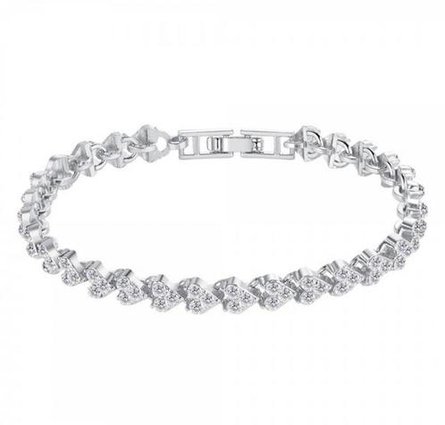 Armband - Blingbling - Facet geslepen kristallen, Sieraden, Tassen en Uiterlijk, Armbanden, Zilver, Nieuw, Met kristal, Overige materialen