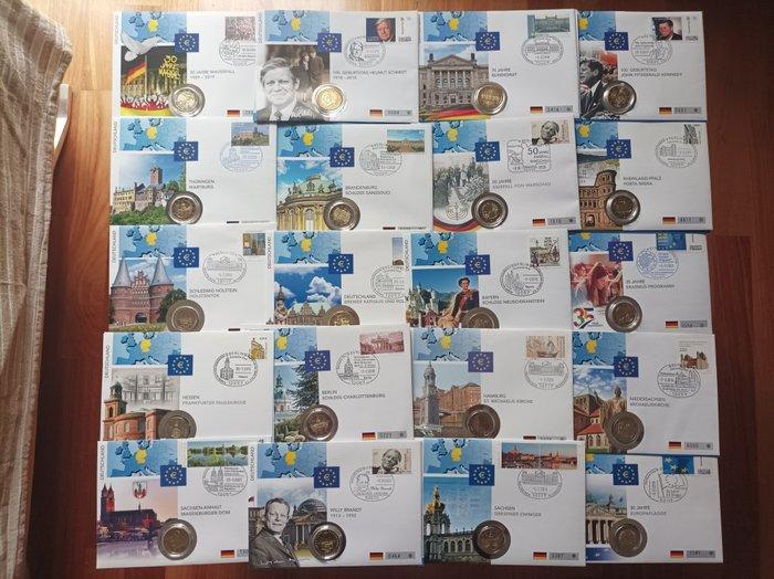 Duitsland. 2 Euro 2008/2022 (20 monete) (Zonder, Postzegels en Munten, Munten | Europa | Euromunten