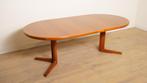 Vintage ronde eettafel | Teak | Uitschuifbaar | 114 cm - 214, Huis en Inrichting, Tafels | Eettafels, Ophalen of Verzenden, Nieuw