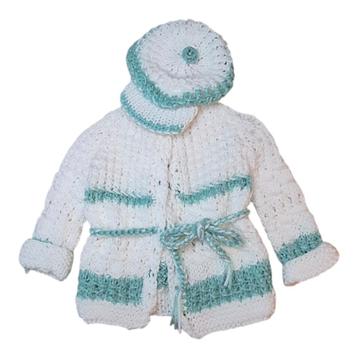 Knitted cardigan & basque hat - 1/2M beschikbaar voor biedingen