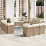 vidaXL 12-delige Loungeset met kussens poly rattan beige, Verzenden, Nieuw, Rotan, Loungeset