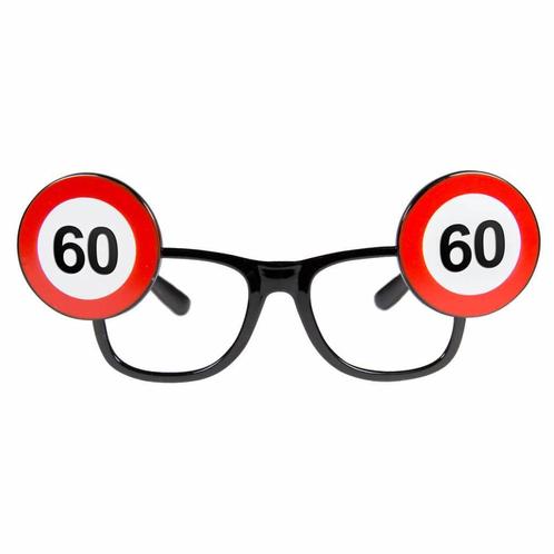 Bril 60 Jaar Verkeersbord, Hobby en Vrije tijd, Feestartikelen, Nieuw, Verzenden