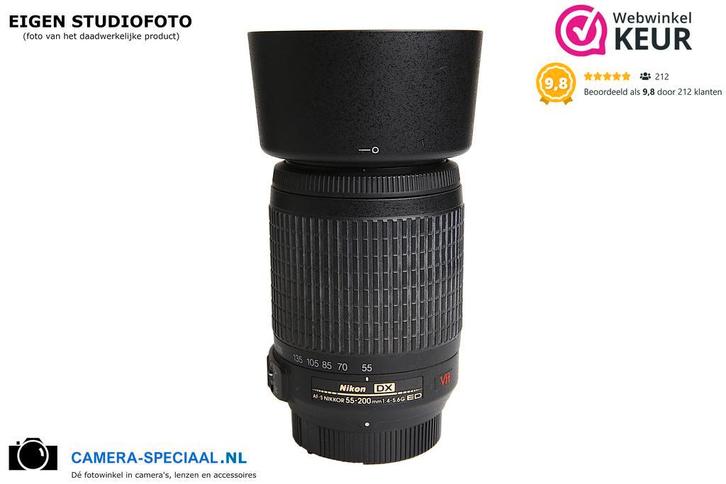 Nikon AF-S Nikkor 55-200mm ED DX VR telelens met garantie, Audio, Tv en Foto, Fotografie | Lenzen en Objectieven, Telelens, Zo goed als nieuw