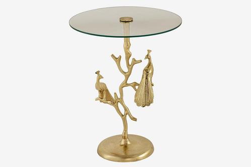 Side table WILDLIFE PEACOCK 60cm goud - 44829, Huis en Inrichting, Tafels | Sidetables, Ophalen of Verzenden
