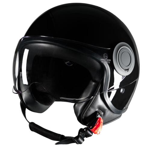 VINZ Vini - Zwart, Motoren, Kleding | Motorhelmen, L, Jethelm, Verzenden