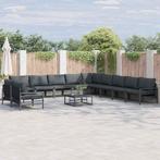 vidaXL Tuin Sofa Set met kussen Antraciet Staal, Tuin en Terras, Verzenden, Nieuw, Rvs