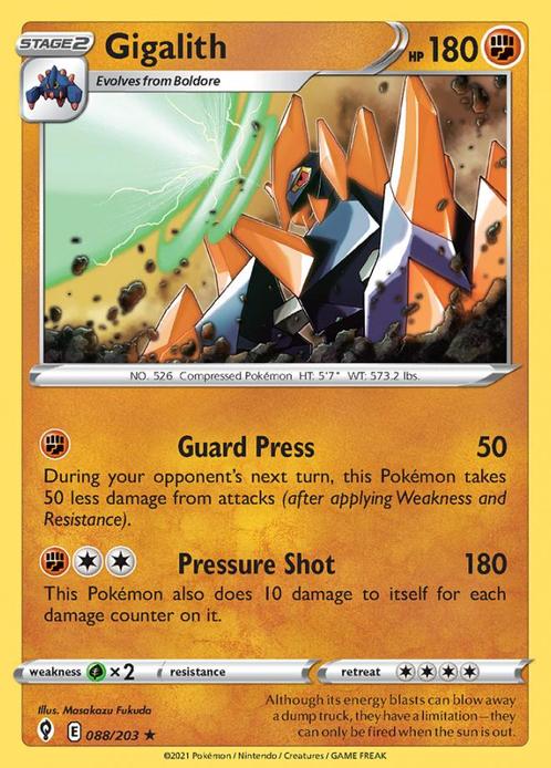Gigalith 088/203 (Evolving Skies), Hobby en Vrije tijd, Verzamelkaartspellen | Pokémon, Losse kaart, Nieuw, Foil, Ophalen of Verzenden