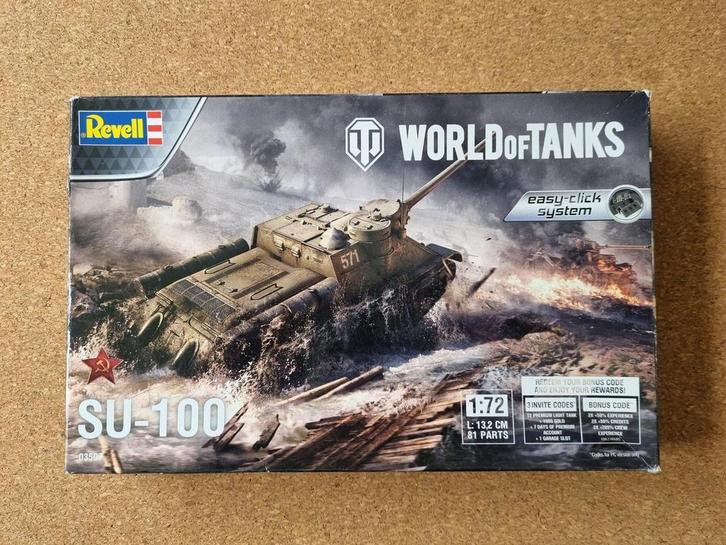 Revell 03507 World of Tanks SU-100 1:72, Hobby en Vrije tijd, Modelbouw | Auto's en Voertuigen, Revell, Verzenden