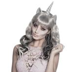 Halloween Pruik Unicorn Grijs, Verzenden, Nieuw