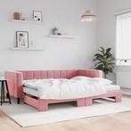 vidaXL Slaapbank onderschuifbed en matrassen 90x200 cm, Huis en Inrichting, Slaapkamer | Bedden, 90 cm, Eenpersoons, Verzenden